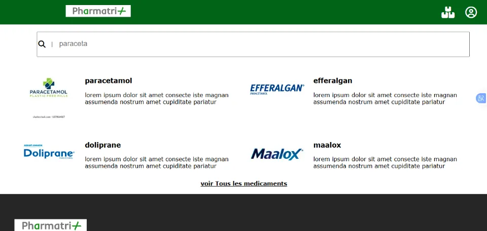 Aperçu de la plateforme Pharmatrix